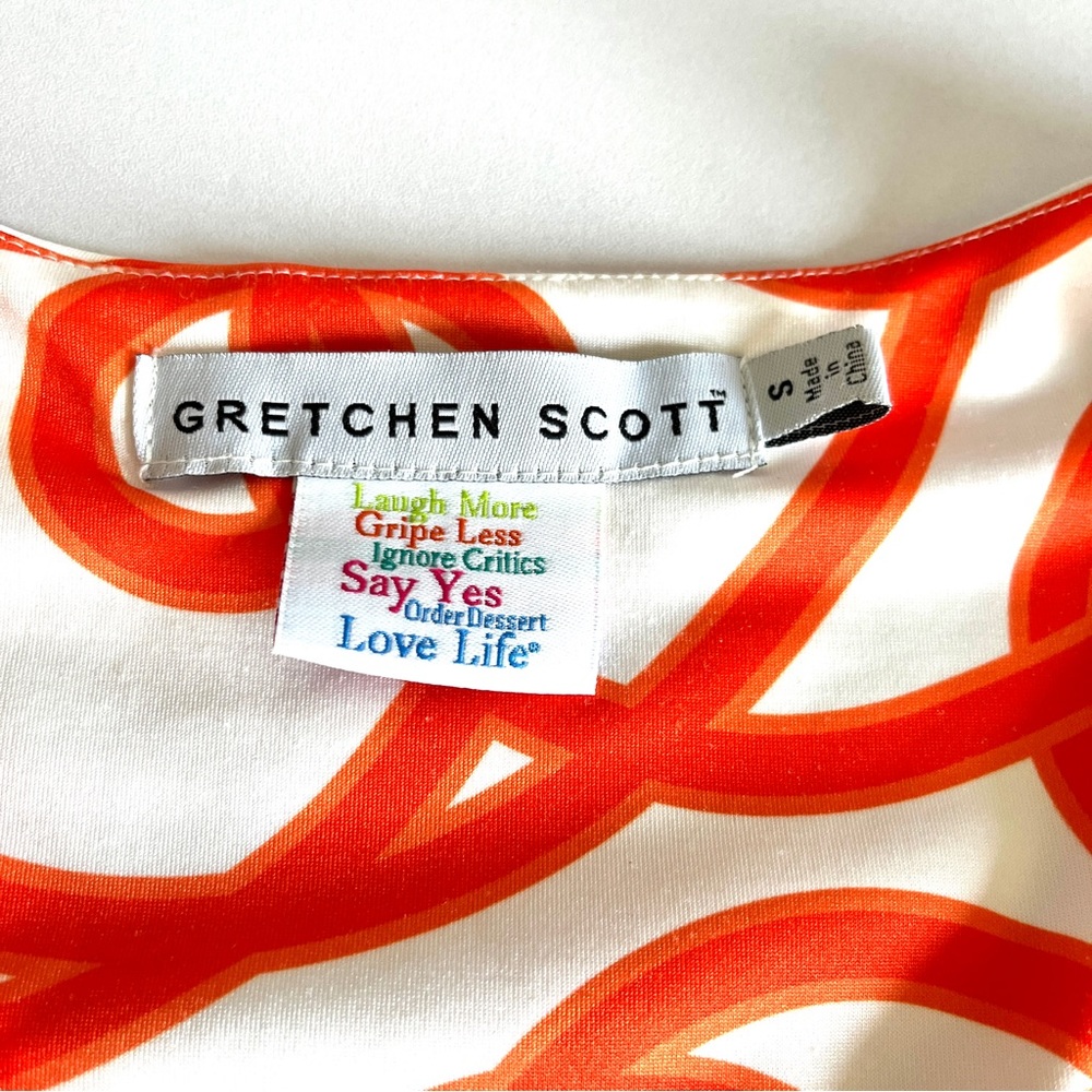 Gretchen Scott date night dress womens small jersey string thing orange vneck - Picture 6 of 7